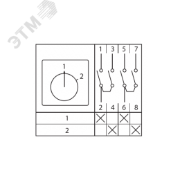 Переключатель кулачковый ПК-1-52 25А 2P '1-2' PROxima