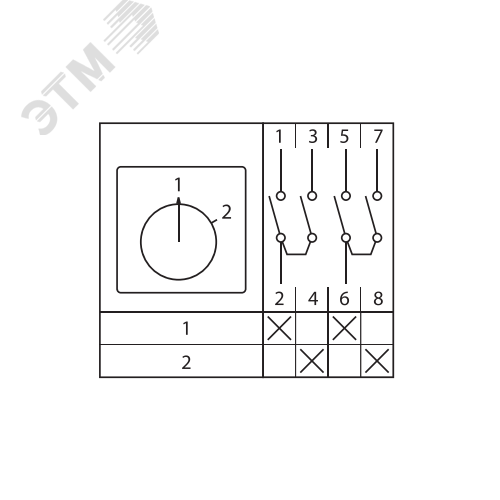 Переключатель кулачковый ПК-1-52 25А 2P '1-2' PROxima