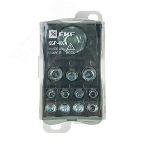 Блок распределительный (КРОСС) крепеж на монтажную панель и DIN рейку КБР-400A PROxima