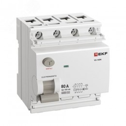 Выключатель дифференциального тока ВД-100N 4P 80А 100мА тип A эл-мех 6кА PROXIMA