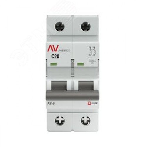 Выключатель автоматический AV-6 2P 20A (C) 6kA AVERES