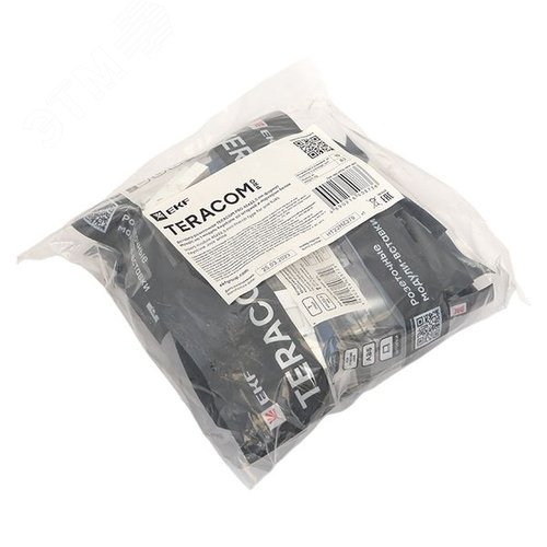 Вставка розеточная TERACOM PRO 45x22.5мм формат Mosaic на 1 модуль Keystone со шторкой и маркером белая