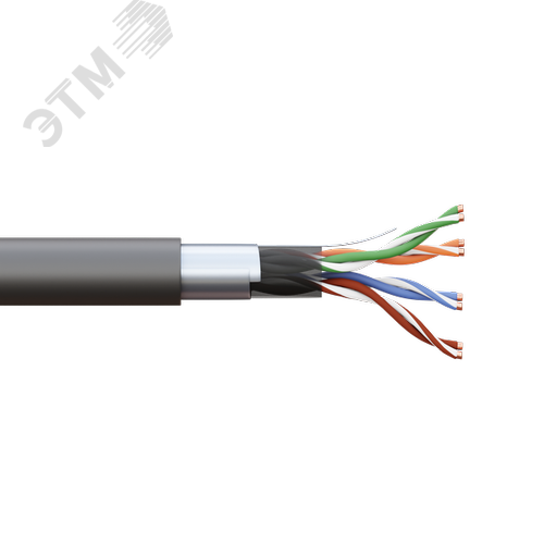 Витая пара TERACOM 5E F/UTP 4 пары solid OUT LDPE черный 305м