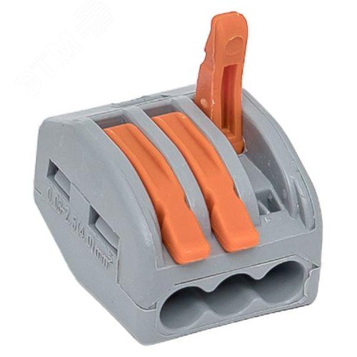 Клемма СМК 222-413 с рычагом 3 отверстия блистер (20шт.) EKF