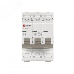 Выключатель автоматический трехполюсный 3P 6 кА (С) 6kA ВА 47-63N M636306C PROXIMA EKF