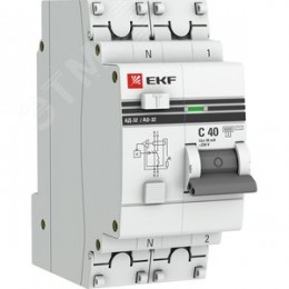 Автомат дифференциальный АД-32 1P+N 40А/30мА (характеристика C, AС, электронный, защита 270В) 6кА PROxima