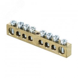 Шина нулевая с заземлением 63.08 латунь