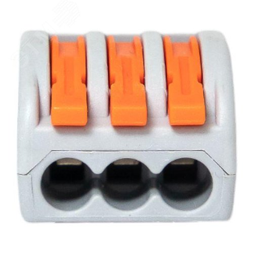 Клемма СМК 222-413 с рычагом 3 отверстия 0,08-2,5(4,0) мм2 EKF