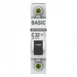 Выключатель автоматический однополюсный 32А С ВА47-29 4.5кА