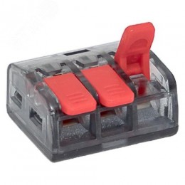 Клемма СМК 221-413 с рычагом 3 отверстия блистер (20шт.) EKF