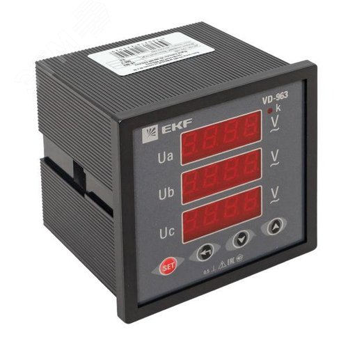 Вольтметр цифровой на панель 96х96 трехфазный PROxima