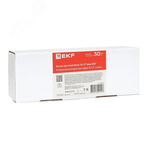 Клемма проходная винтовая UT 10 мм2 синяя EKF