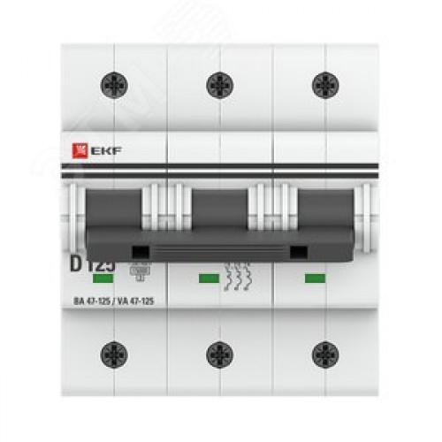 Выключатель автоматический трехполюсный 125А D ВА47-125