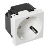 Розетка 45х45 с заземлением 45 градусов быстрозажимные клеммы белая