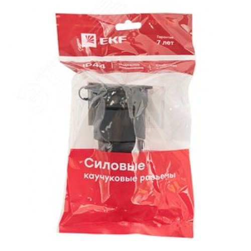 Розетка переносная с защитной крышкой каучуковая  230В 2P+PE 16A IP44 EKF Марс