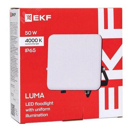 Прожектор светодиодный СДО-4004 50 Вт 4000К IP65 с равномерной засветкой LUMA