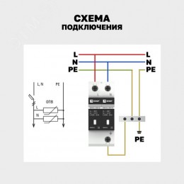 Ограничитель импульсных напряжений серии ОПВ-C/2P In 20кА 400В