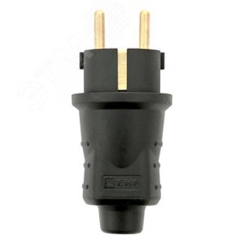 Вилка прямая каучуковая 230В 2P+PE 16A IP44 Марс