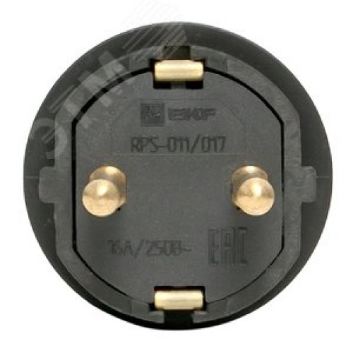 Вилка прямая каучуковая 230В 2P+PE 16A IP44 Марс