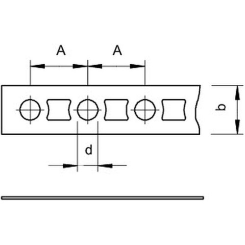 Лента монтажная перфорированная 17х0,75 мм, FS (рулон 50 м) (5055 L II 50)