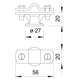 Держатель круглого проводника D8-10 мм фасадный, Zn/TD (113 Z8-10)