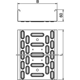 Лоток листовой перфорированный, 60х200х3000 мм, S=0,7 мм, FS (LKS 620 FS RU)