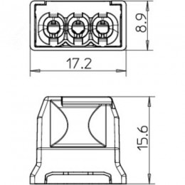 Клемма монтажная СМК, пружинная 3x2,5 мм2, (2273-203), OBO
