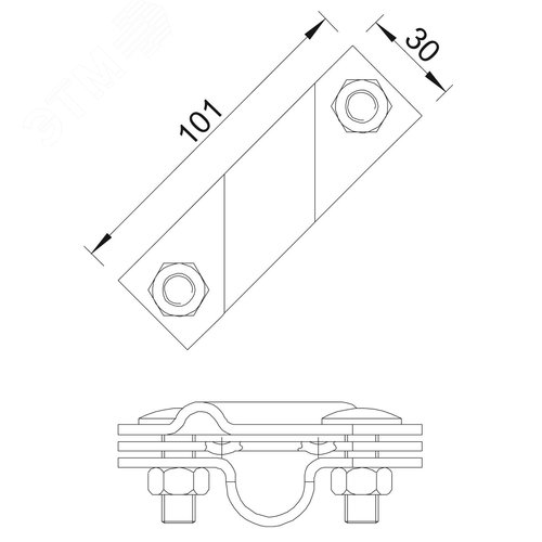 Соединитель стержня заземления и проволоки горячий цинк