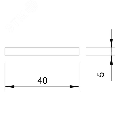 Проводник плоский (полоса) 40х5 мм, FT (5052 DIN 40X5)