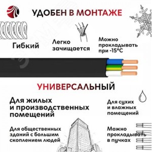 Кабель силовой ППГ-Пнг(А)-HF 3х2.5-0.66 барабан   ТРТС