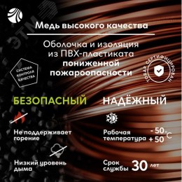 Кабель силовой с медными жилами ВВГ-Пнг(A)-LS 3х1,5(N, PE)-660