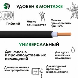 Кабель силовой ВВГнг(А)-LS 1х2.5 белыйТРТС