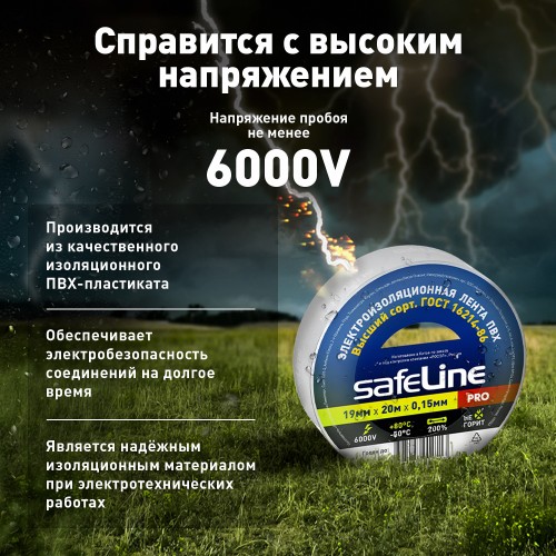 Изолента ПВХ белая 19мм 20м