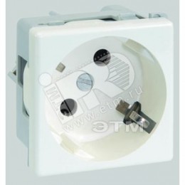 Connect Розетка с заземлением 16А 250В 45х45мм винтовые клеммы SC белый