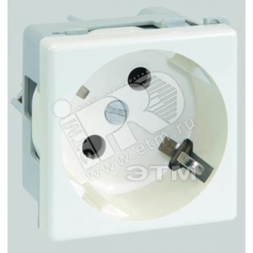 Connect Розетка с заземлением 16А 250В 45х45мм винтовые клеммы SC белый