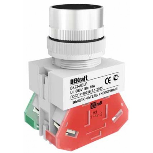 Кнопка черная выключения ABLF-22 220В ВK-22