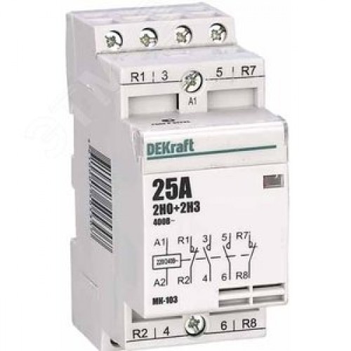 Контактор модульный 2НО+2НЗ 25А 230В МК-103