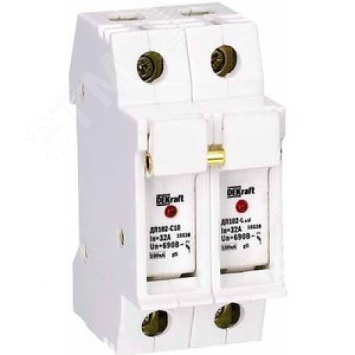 Держатель предохранителя типа C10 со светодиодной индикацией 2п ДП-102