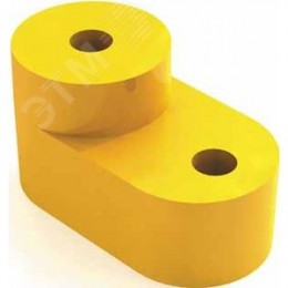 Изолятор нулевой шины угловой желтый