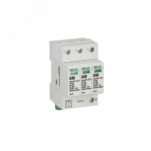 Ограничитель перенапряжения трехполюсный ОП-101 3п 40кА C