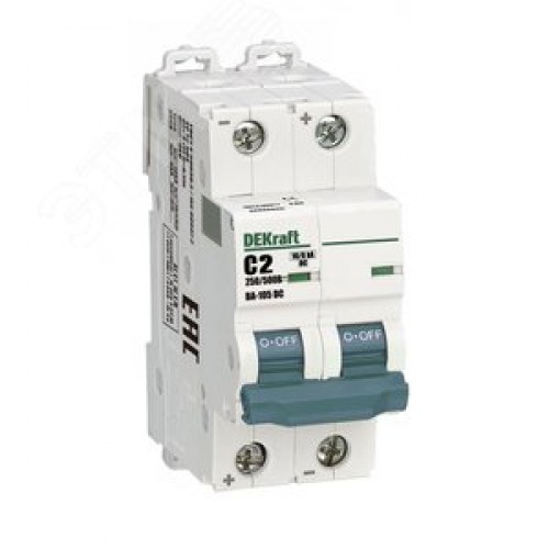 Выключатель автоматический 2P C кривая 2A 500В DC ВА-105