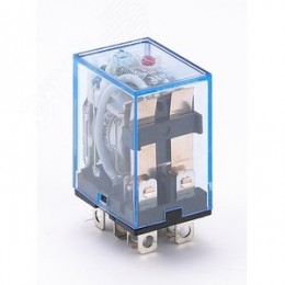 Реле промежуточное 12В AC 2 переключающих контакта 10А ПР-102 с индикацией