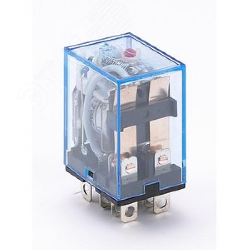 Реле промежуточное 12В AC 2 переключающих контакта 10А ПР-102 с индикацией