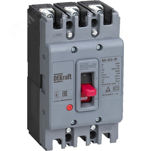 Силовой автоматический выключатель 3P 250А 36кА ВА-303