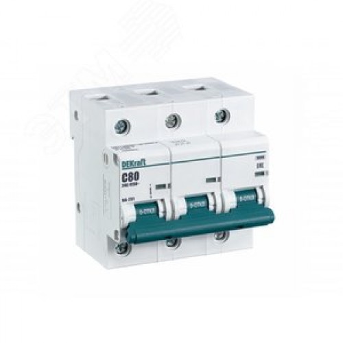 Выключатель автоматический трехполюсный 80А С ВА-201 10кА