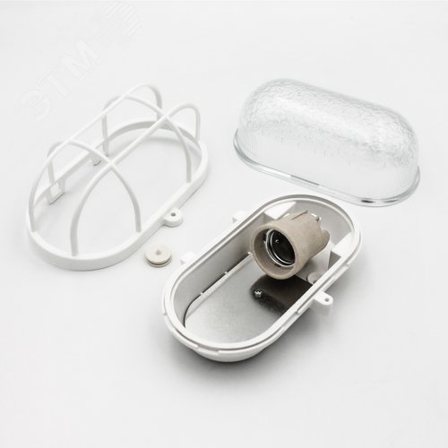 Светильник ПСХ-60 евро IP53 пластиковая решетка белый