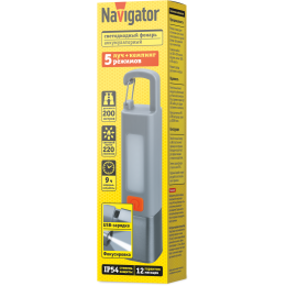 Фонарь светодиодный NPT-CA27-ACCU кемпинг 1XPE, 3Вт + 1 SMD, 3Вт