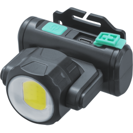 Фонарь светодиодный NPT-H38-ACCU 1COB, 3.2Вт + 1 LED, 3Вт налобный аккумуляторный