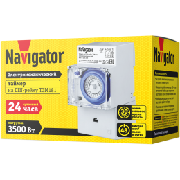 Таймер Navigator 61 560 NTR-A-D01-GR на DIN-рейку электромеханическим