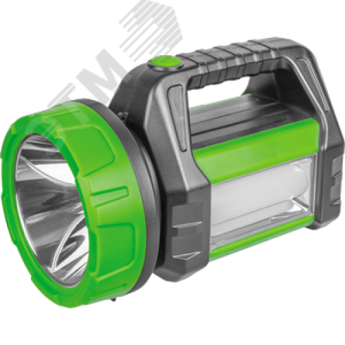 Фонарь светодиодный NPT-SP18-ACCU 5Вт+20LED 250лм 450м аккумуляторный прожектор+кемпинг пластик 2Ач